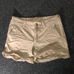 American Eagle Khaki High Waisted Shorts